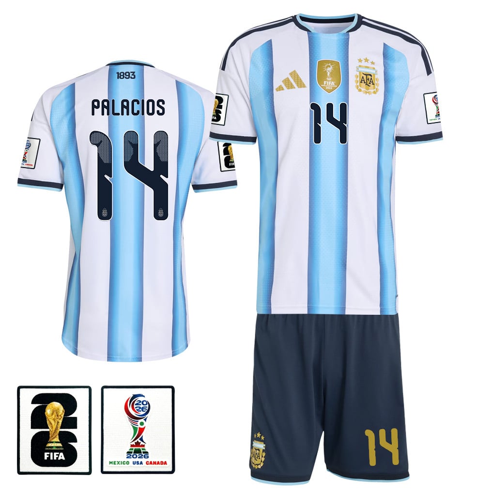 Exequiel Palacios 14 Argentina 2026 Home Men Jersey & Shorts Set – White