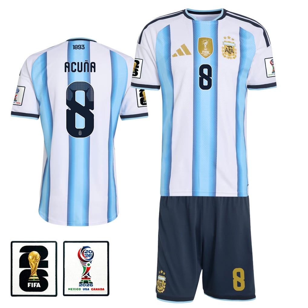 Marcos Acuña 8 Argentina 2026 Home Men Jersey & Shorts Set – White