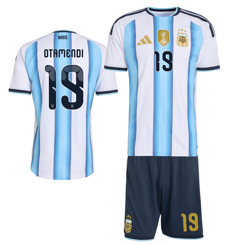 Nicolás Otamendi 19 Argentina 2026 Home Men Jersey & Shorts Set – White