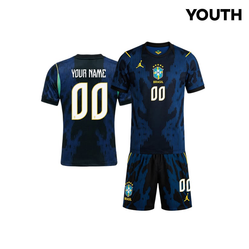 Brazil 2026 YOUTH Away Jersey & Shorts Set - Personalized - Blue