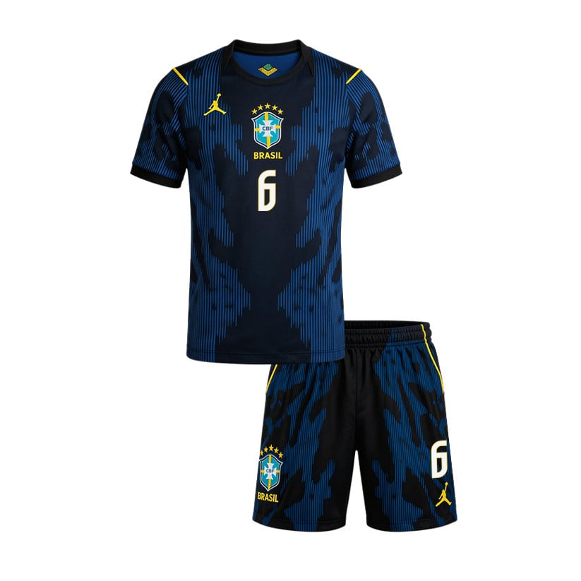 Alex Sandro 6 Brazil 2026 YOUTH Away Jersey & Shorts Set - Blue