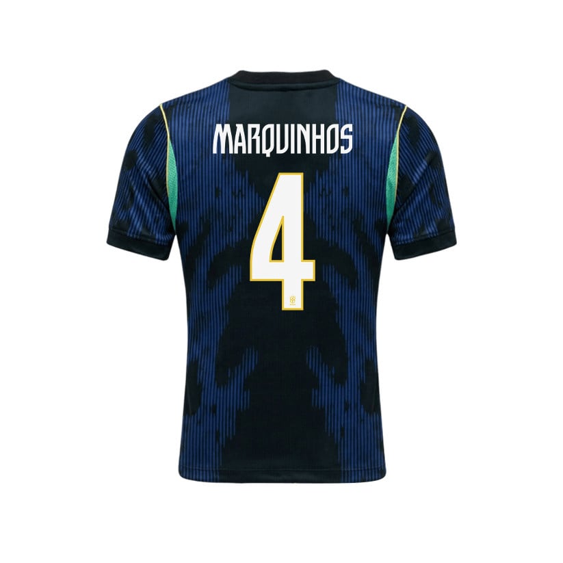 Marquinhos 4 Brazil 2026 YOUTH Away Jersey & Shorts Set - Blue
