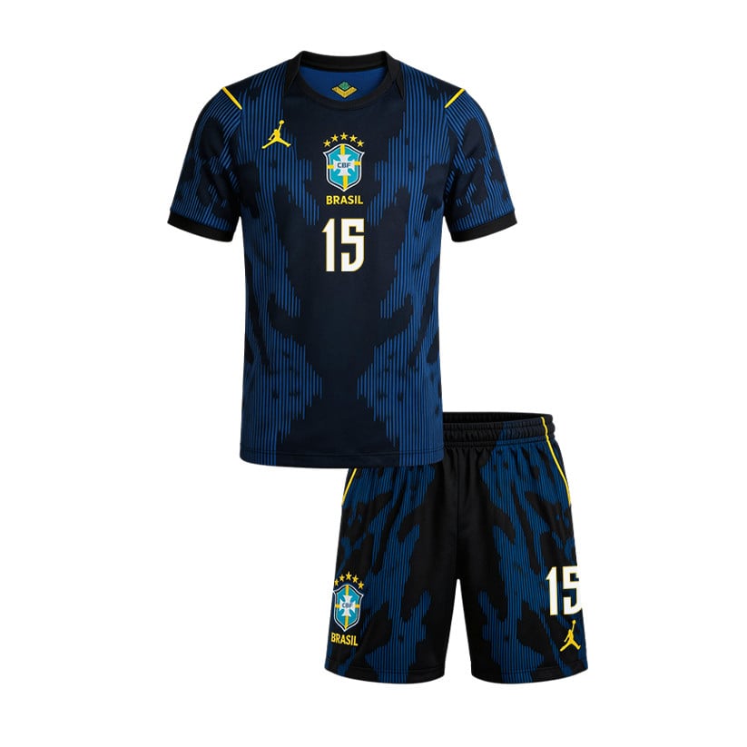 Fabinho 15 Brazil 2026 YOUTH Away Jersey & Shorts Set - Blue