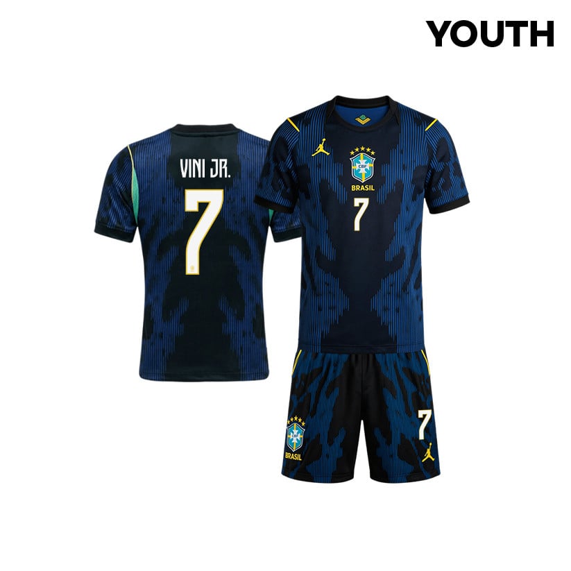Vinícius Júnior 7 Brazil 2026 YOUTH Away Jersey & Shorts Set - Blue