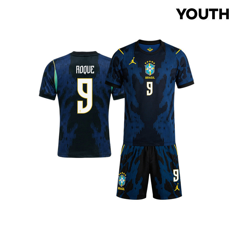 Vitor Roque 9 Brazil 2026 YOUTH Away Jersey & Shorts Set - Blue