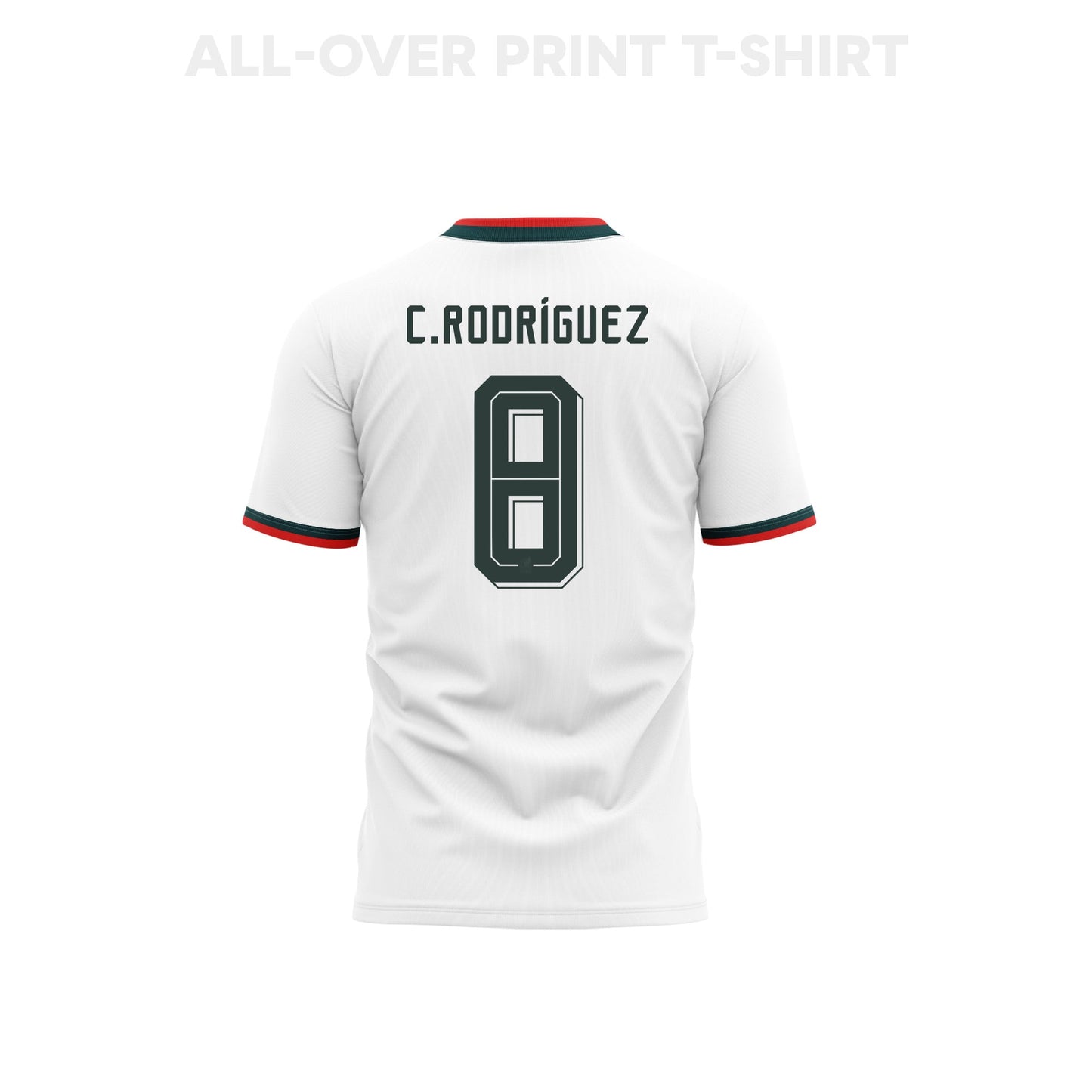 Carlos Rodríguez 8 Youth Mexico 2026 Away 3D T-shirt Fully Printed – White