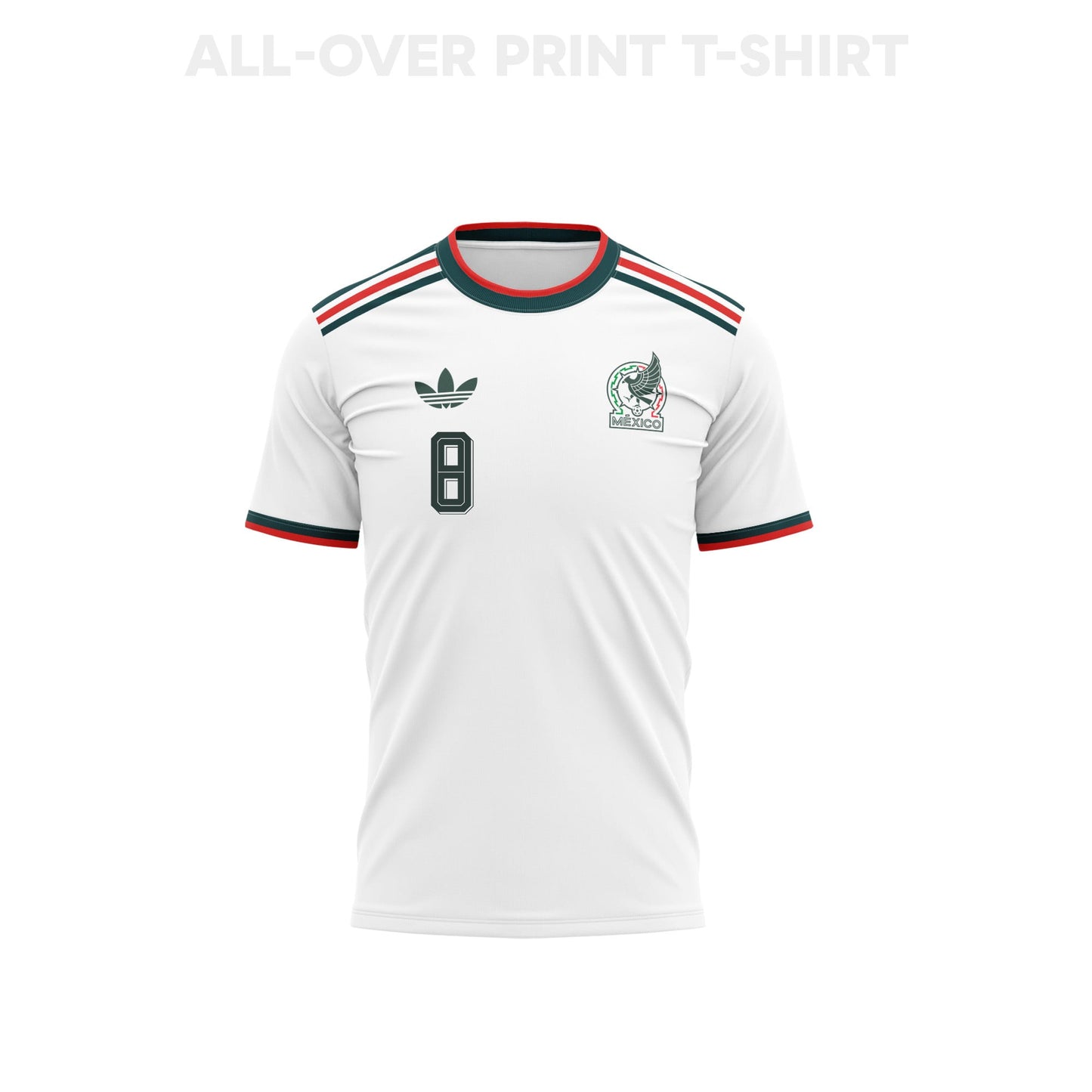 Carlos Rodríguez 8 Youth Mexico 2026 Away 3D T-shirt Fully Printed – White