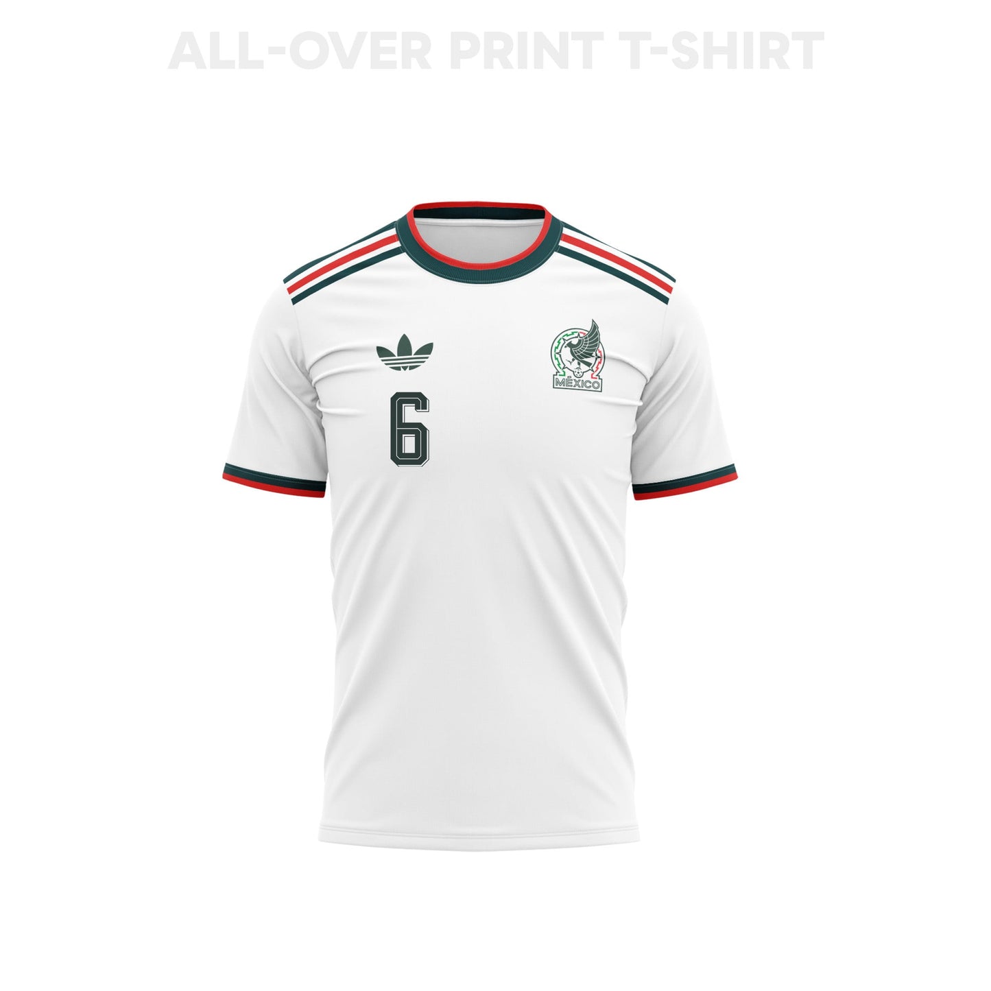 Erik Lira 6 Youth Mexico 2026 Away 3D T-shirt Fully Printed – White