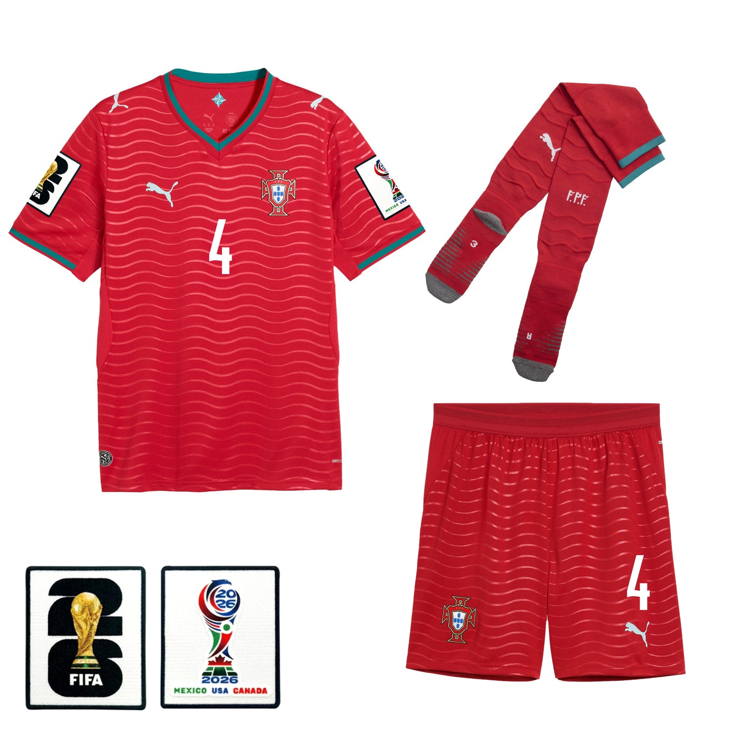 Rúben Dias 4 Portugal 2026 Home Men Kit Set – Red