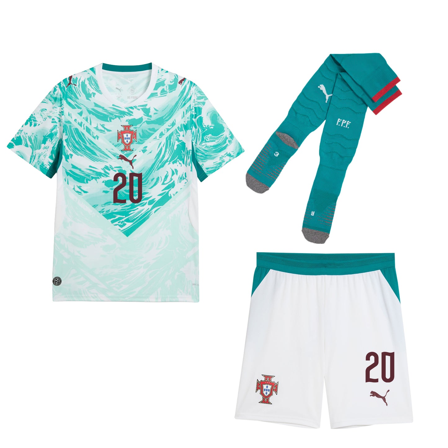 João Cancelo 20 Portugal 2026 Away Men Kit Set – White