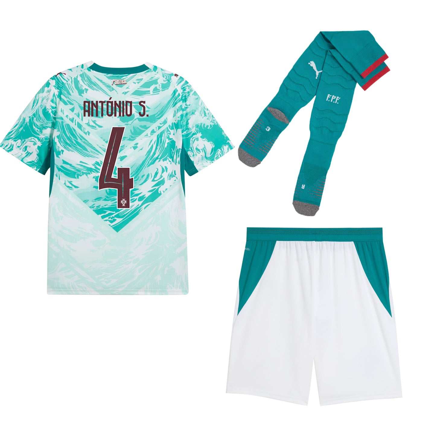 António Silva 4 Portugal 2026 Away Men Kit Set – White