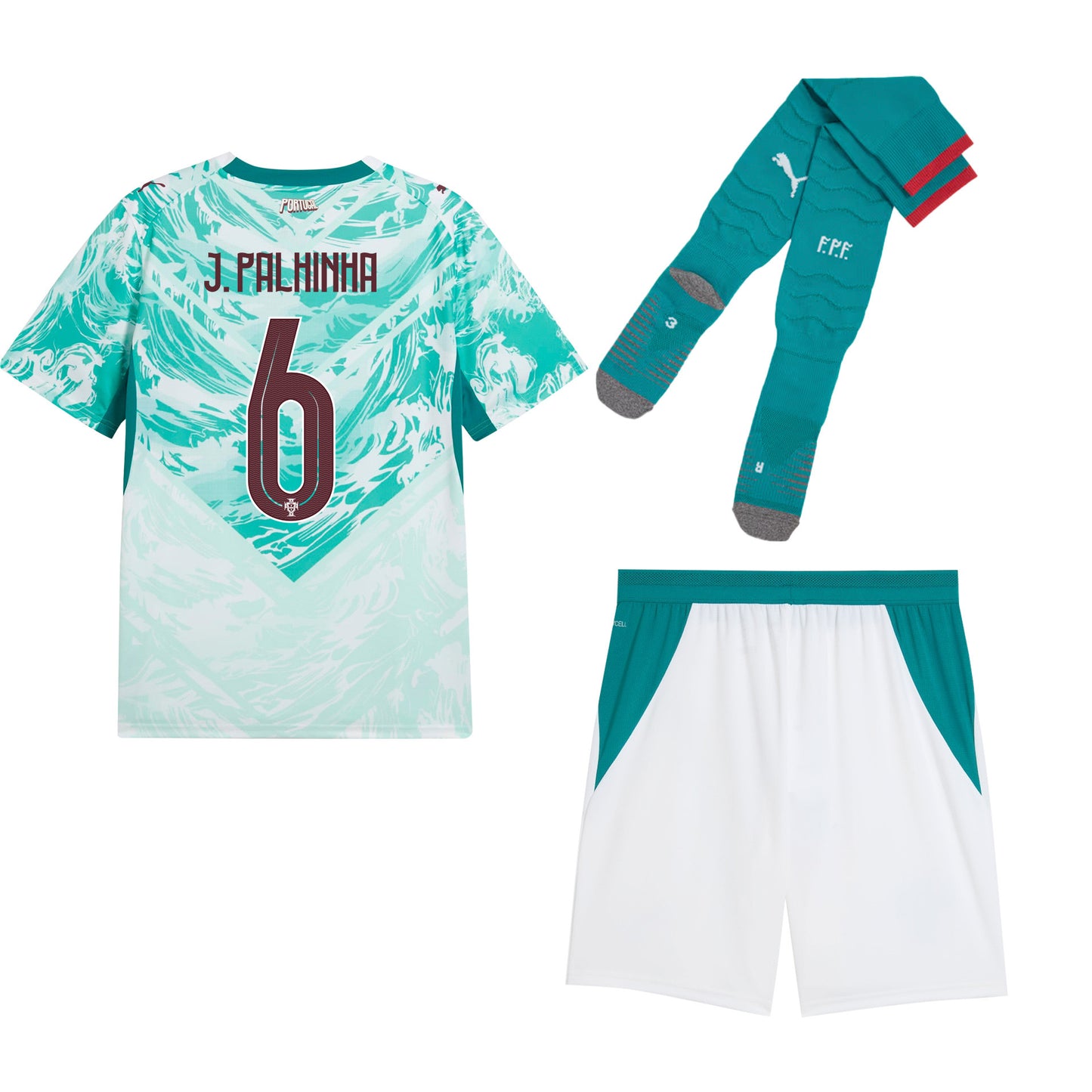 João Palhinha 6 Portugal 2026 Away Men Kit Set – White
