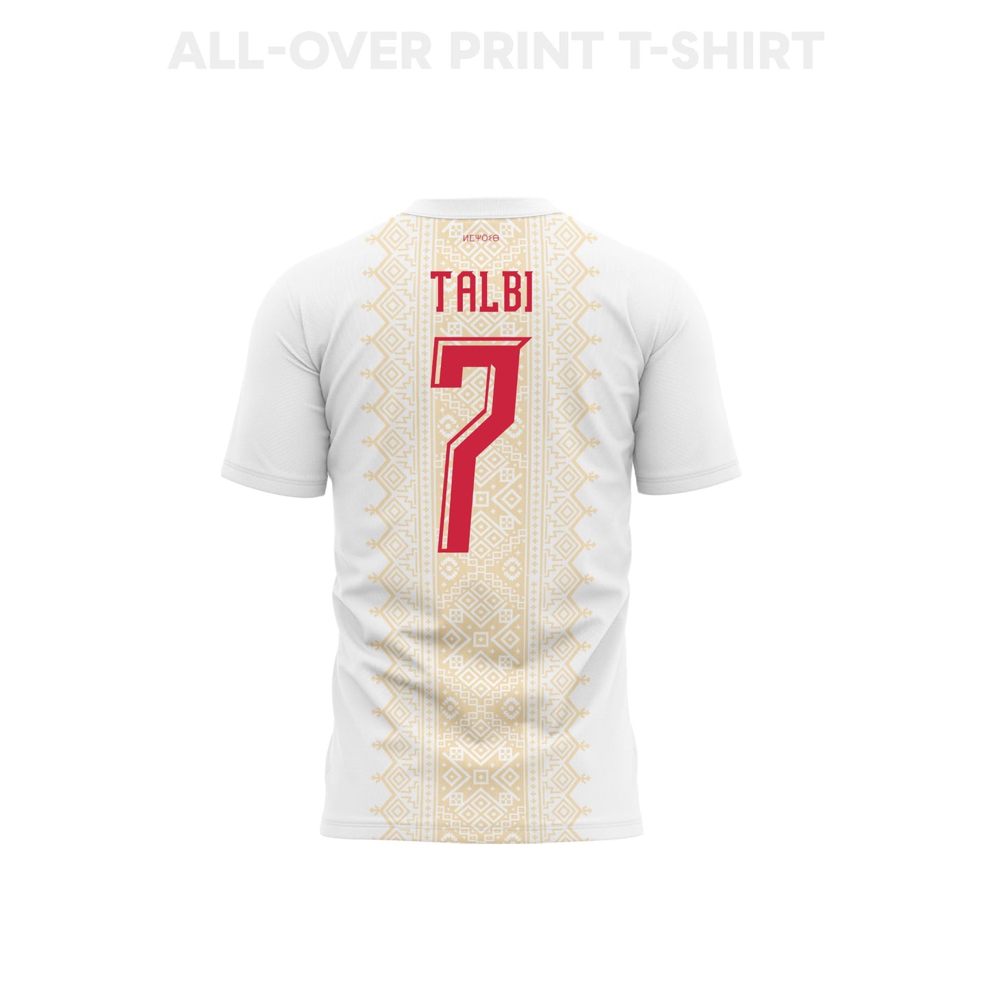Chemsdine Talbi 7 Morocco 2026 Away 3D T-Shirt Fully Printed – Unisex, White