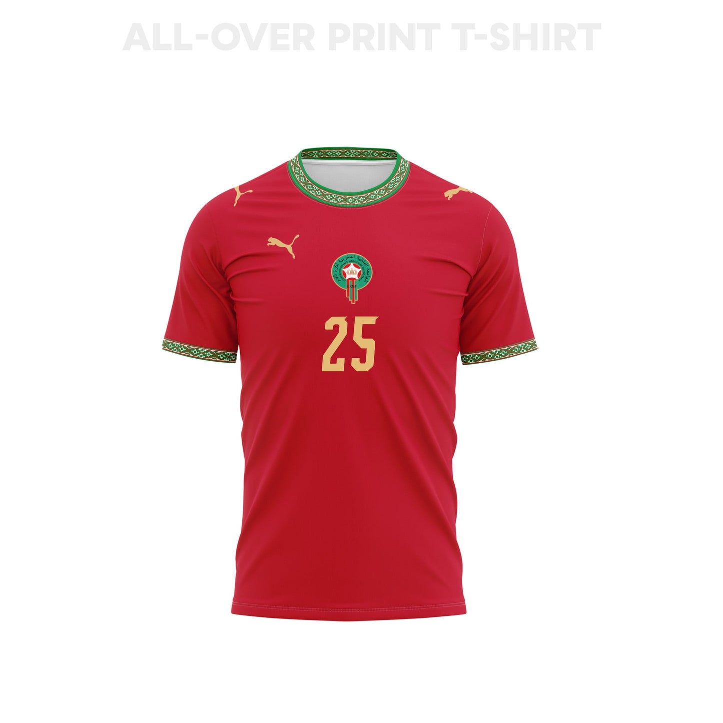 Adam Masina 25 Morocco 2026 Home 3D T-Shirt Fully Printed – Unisex, Red