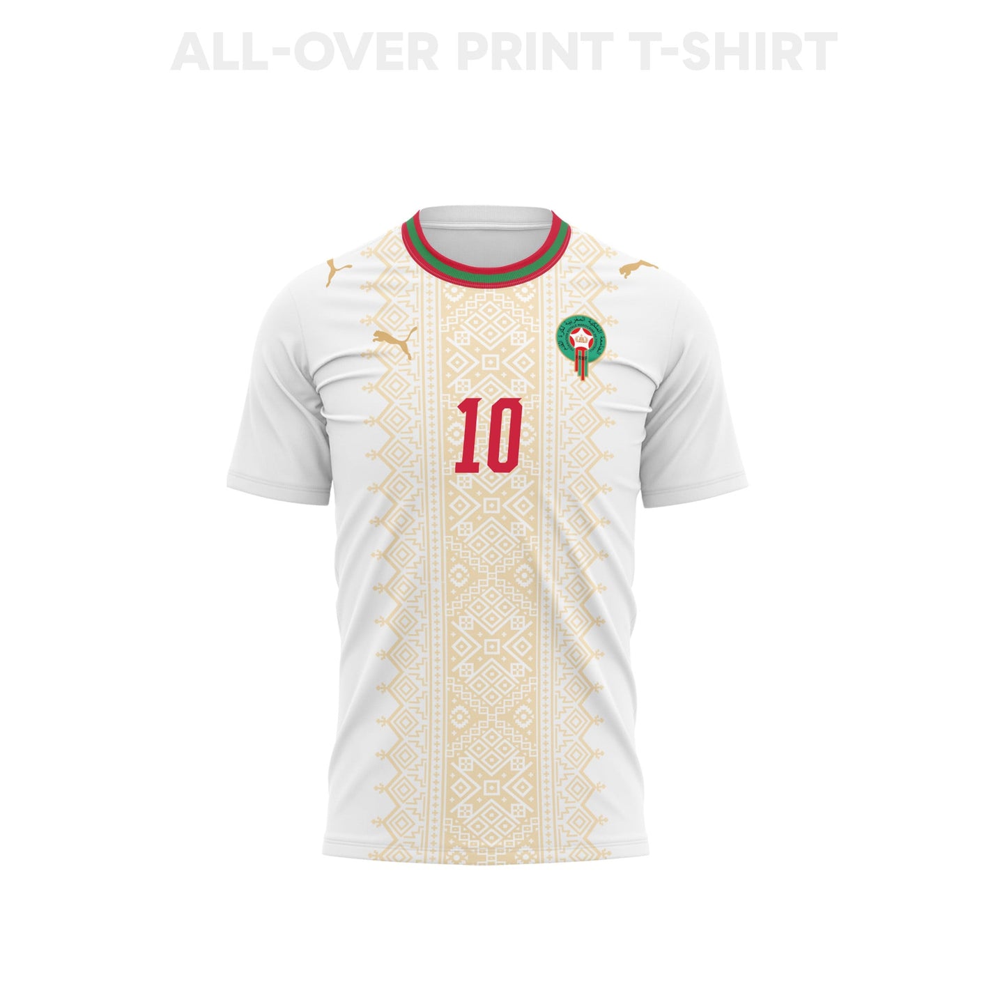 Brahim Díaz 10 Youth Morocco 2026 Away 3D T-shirt Fully Printed – White