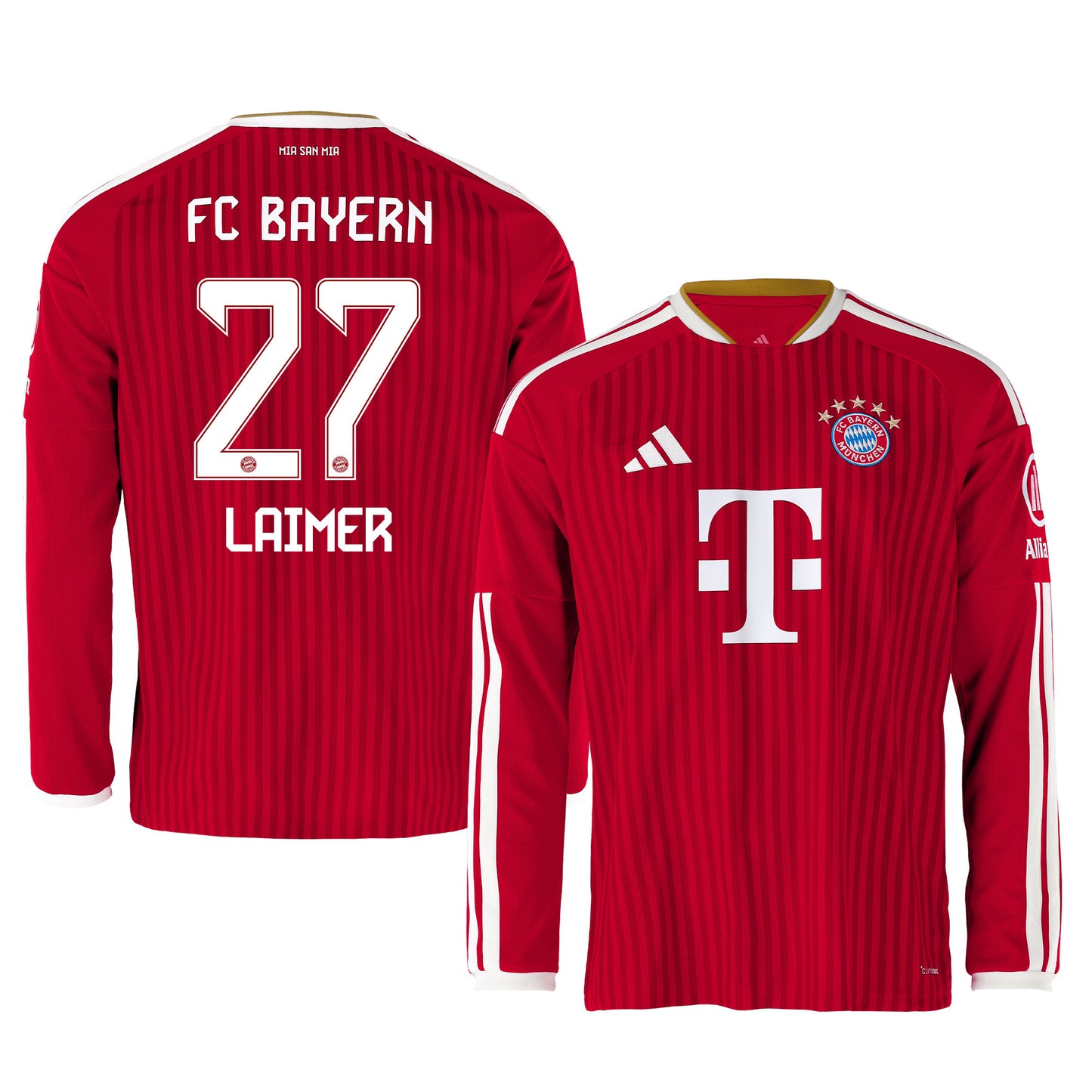 Konrad Laimer 27 Bayern Munich 2026/27 Home Men Long Sleeve Jersey - Red