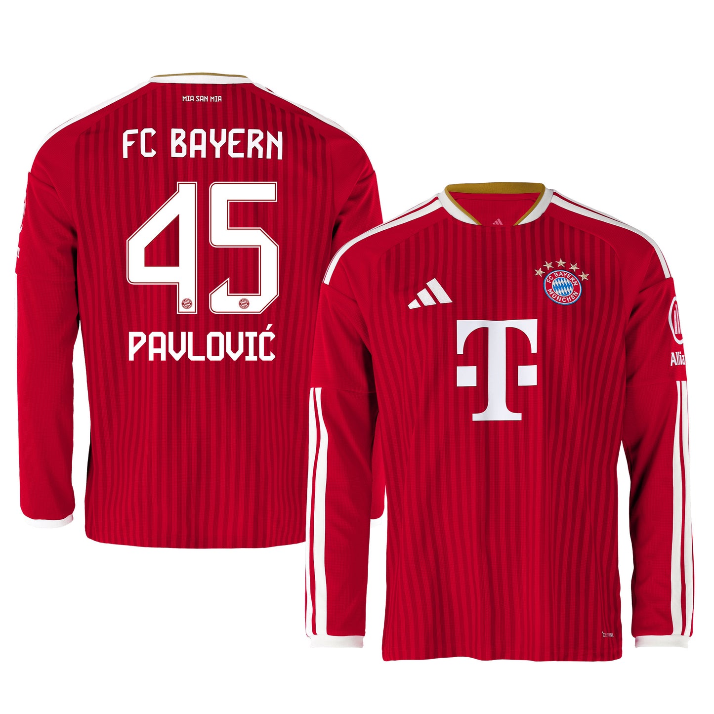 Aleksandar Pavlović 45 Bayern Munich 2026/27 Home Men Long Sleeve Jersey - Red