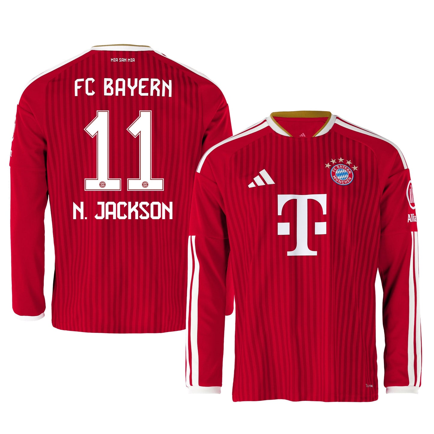 Nicolas Jackson 11 Bayern Munich 2026/27 Home Men Long Sleeve Jersey - Red