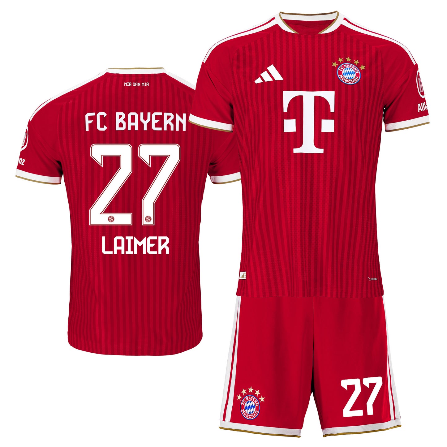 Konrad Laimer 27 Bayern Munich 2026/27 Home Men Jersey & Shorts Set – Red