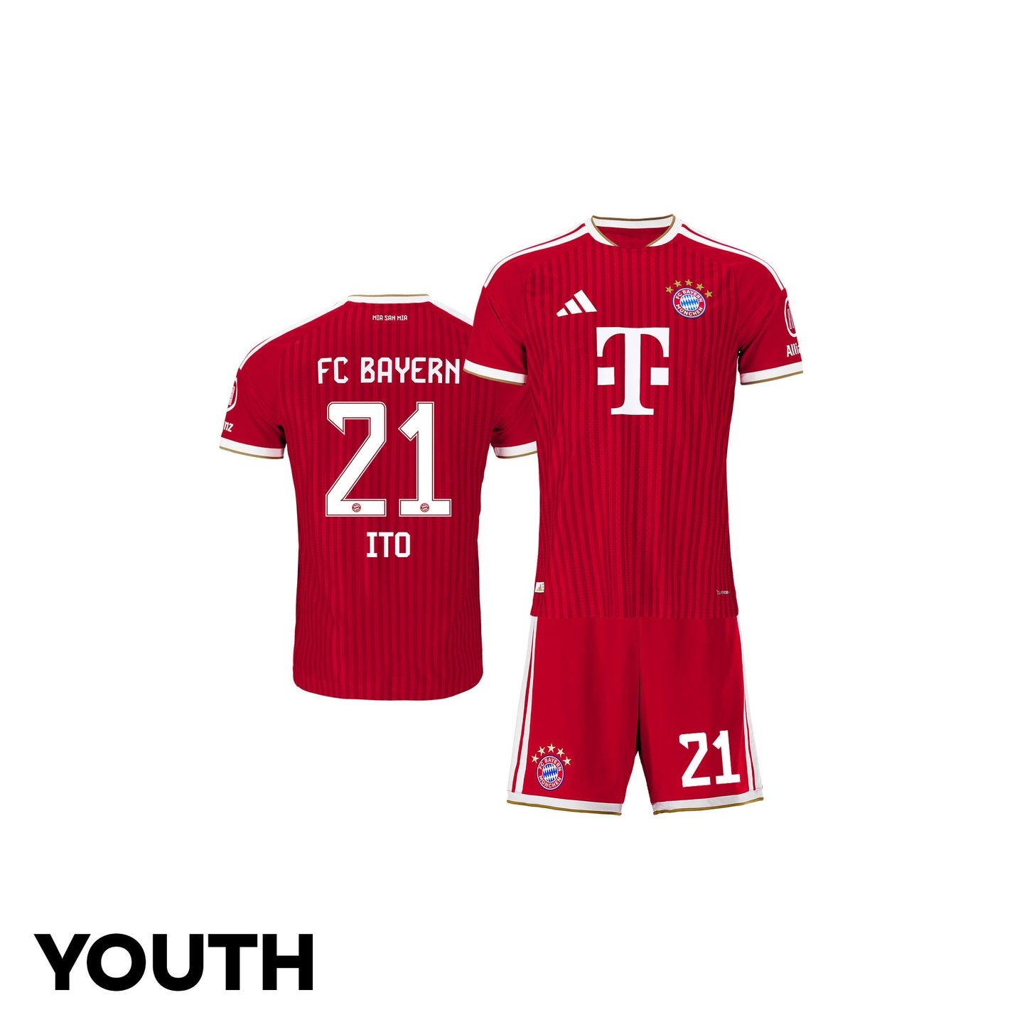 Hiroki Ito 21 Bayern Munich 2026/27 Youth Home Jersey & Shorts Set - Red