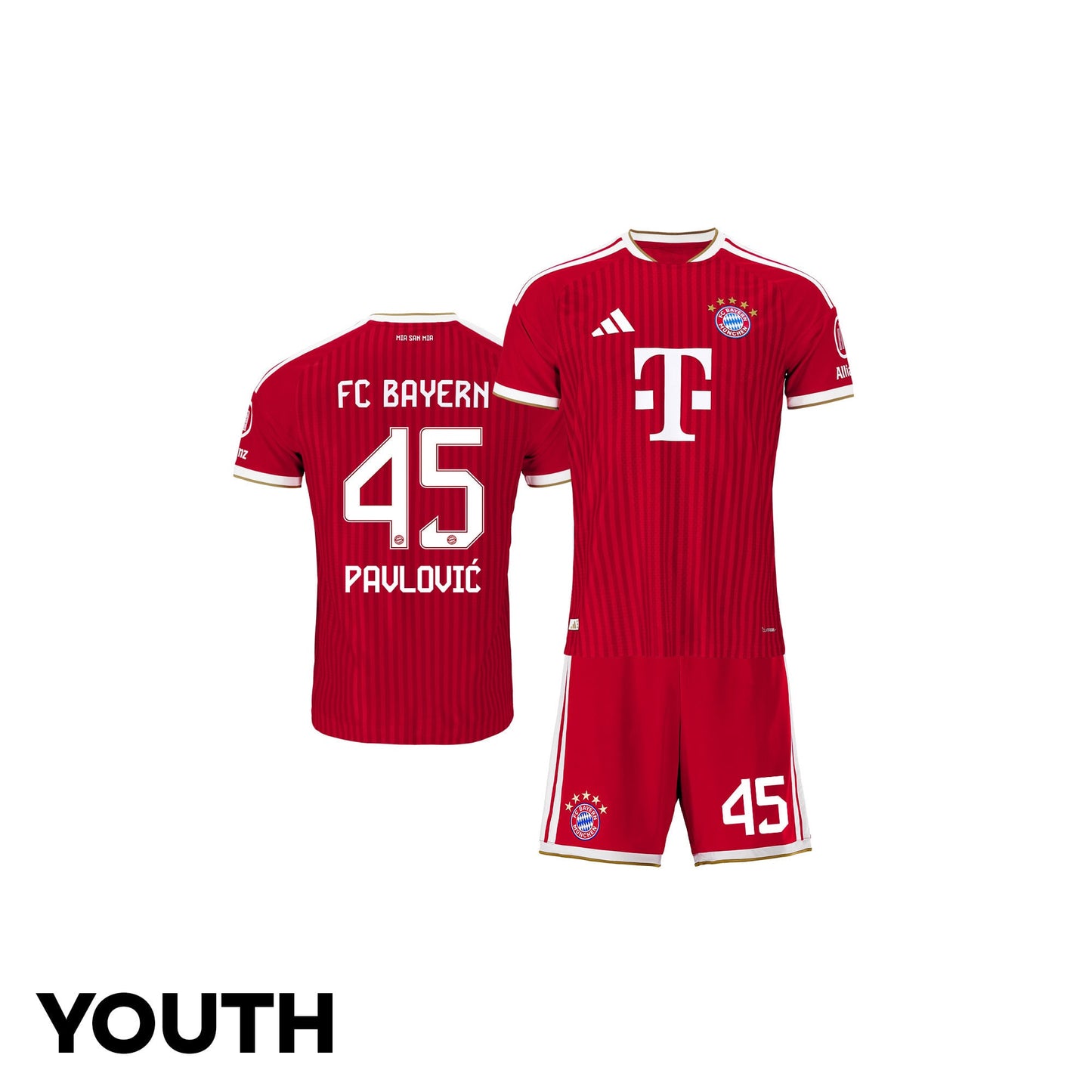 Aleksandar Pavlović 45 Bayern Munich 2026/27 Youth Home Jersey & Shorts Set - Red
