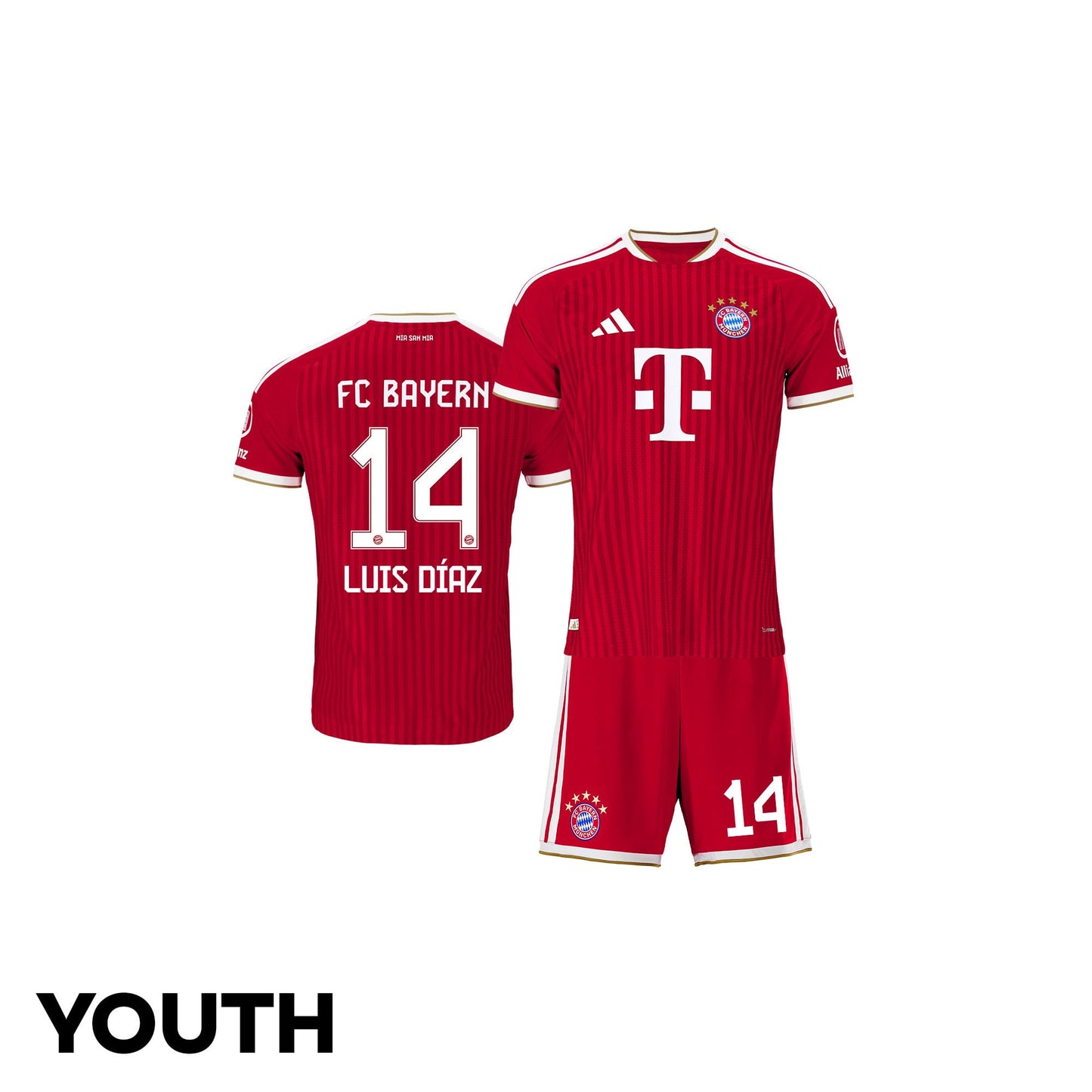 Luis Díaz 14 Bayern Munich 2026/27 Youth Home Jersey & Shorts Set - Red