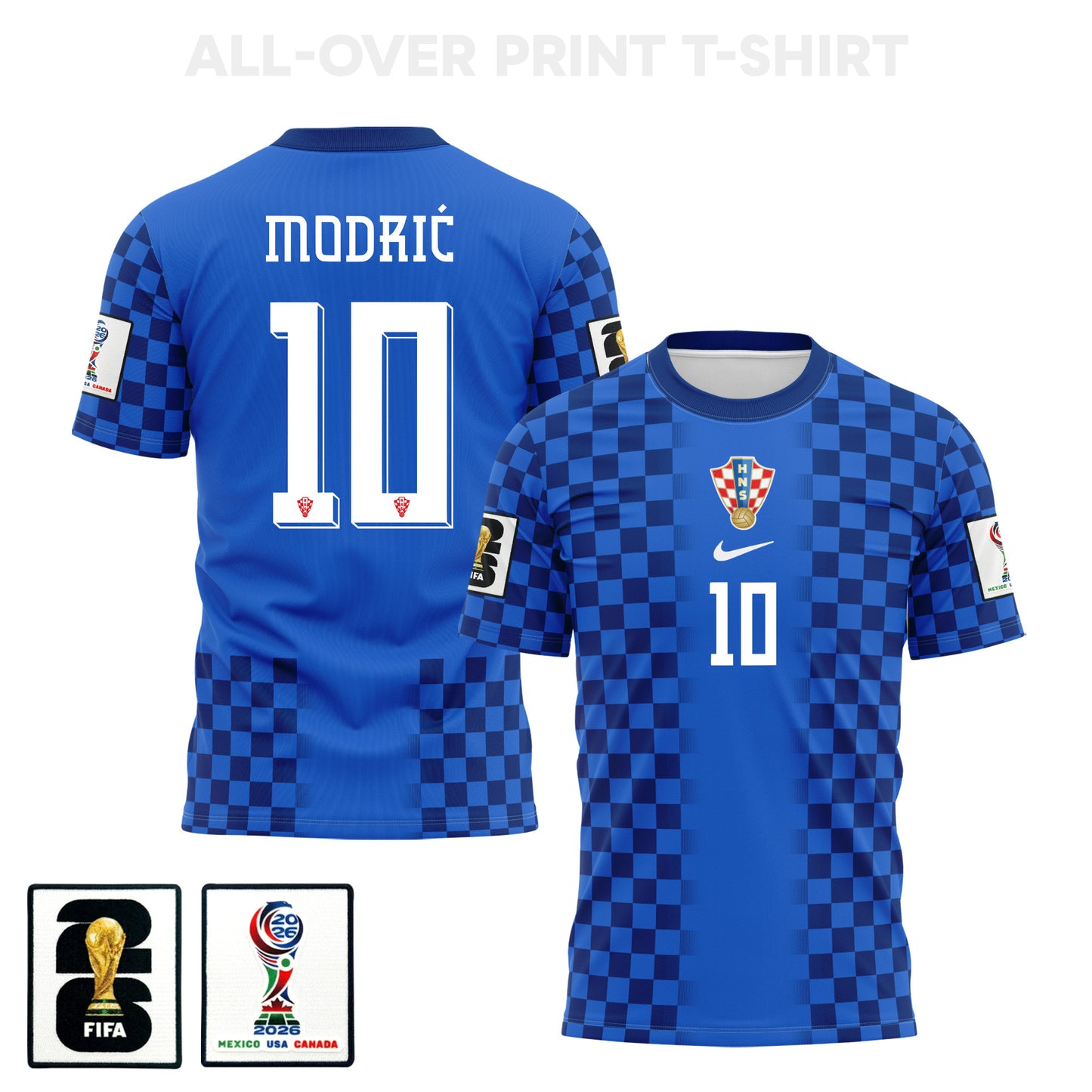Luka Modrić 10 Croatia 2026 Away 3D T-Shirt Fully Printed – Unisex, Blue