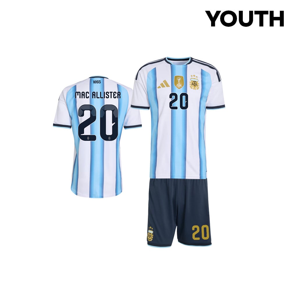 Alexis Mac Allister 20 Argentina 2026 Youth Home Jersey & Shorts Set - White