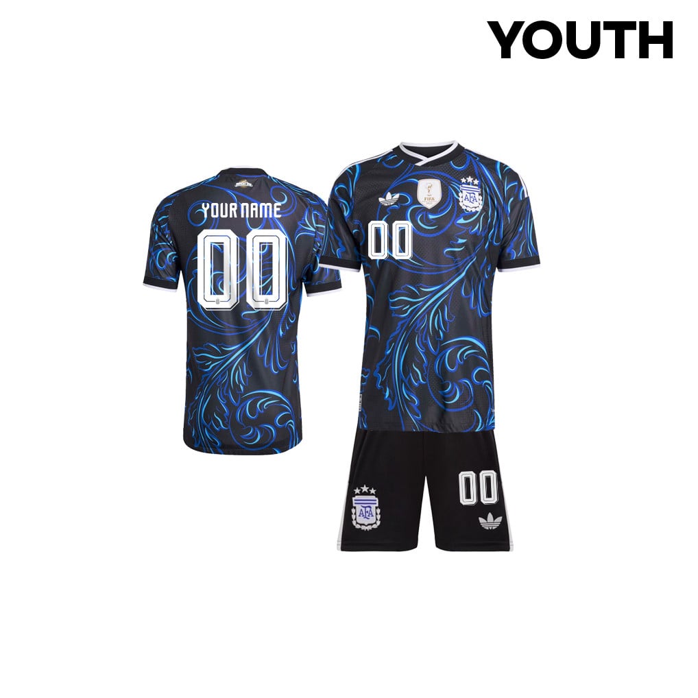 Argentina 2026 Youth Away Jersey & Shorts Set - Personalized - Black
