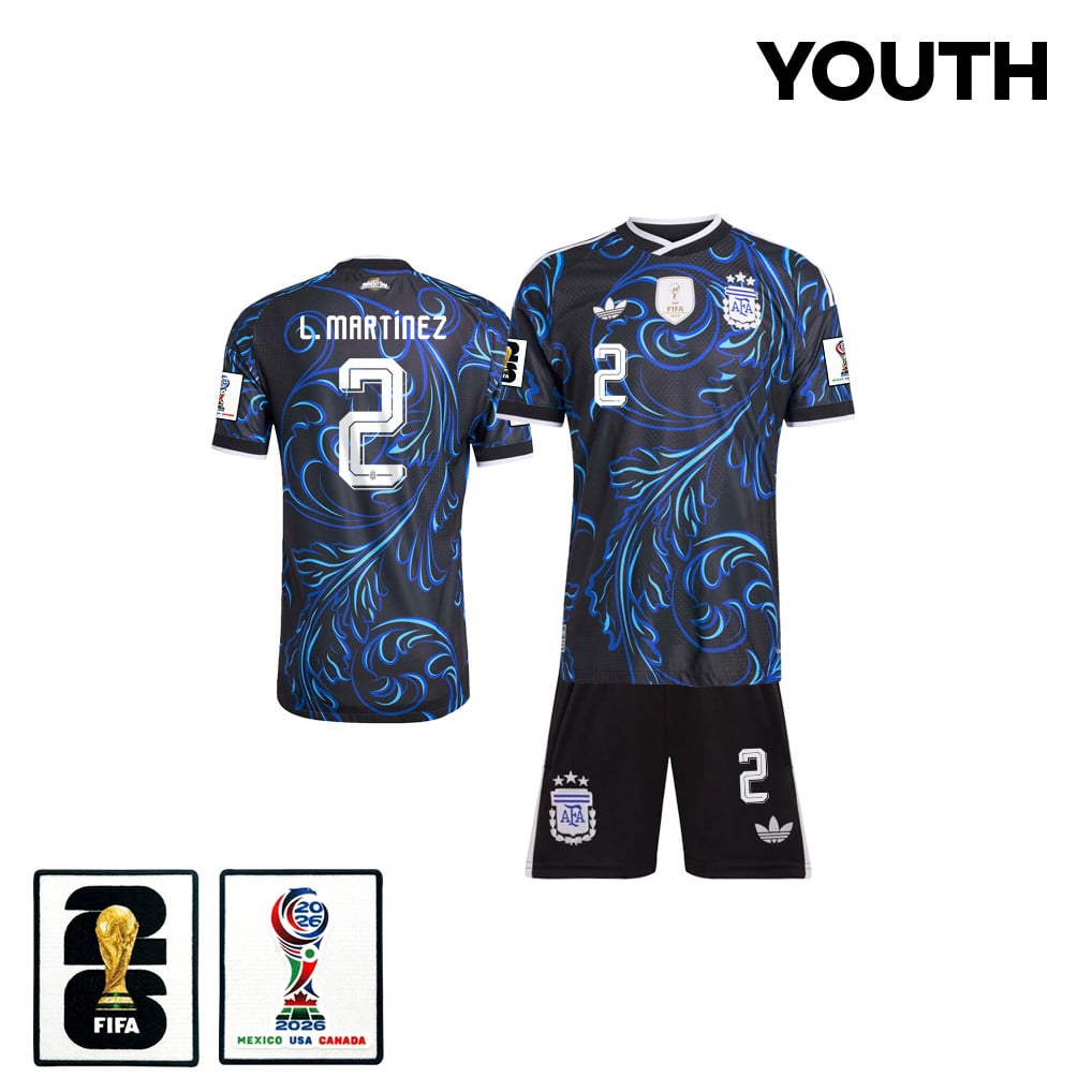 Lucas Martínez Quarta 2 Argentina 2026 Youth Away Jersey & Shorts Set - Black