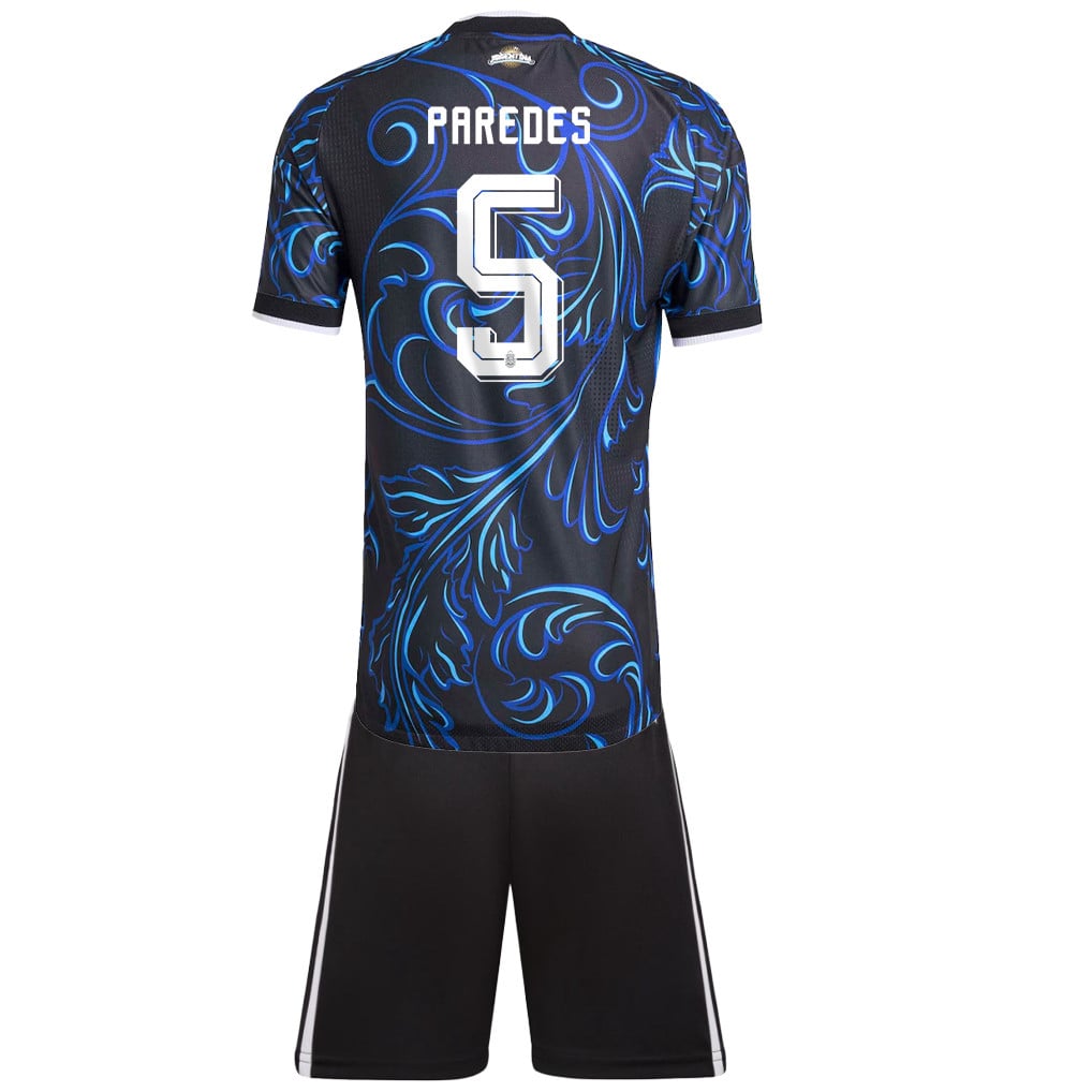 Leandro Paredes 5 Argentina 2026 Youth Away Jersey & Shorts Set - Black