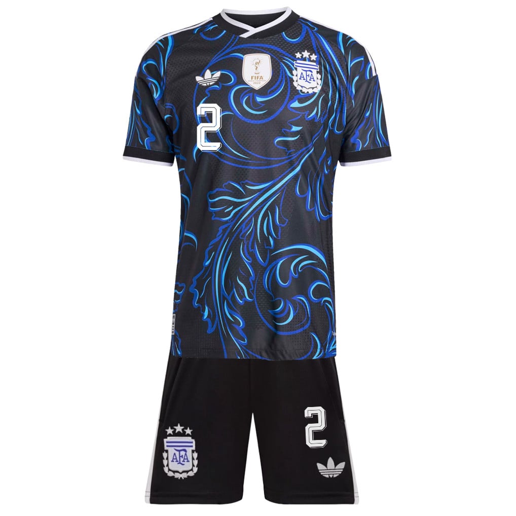 Leandro Paredes 5 Argentina 2026 Youth Away Jersey & Shorts Set - Black