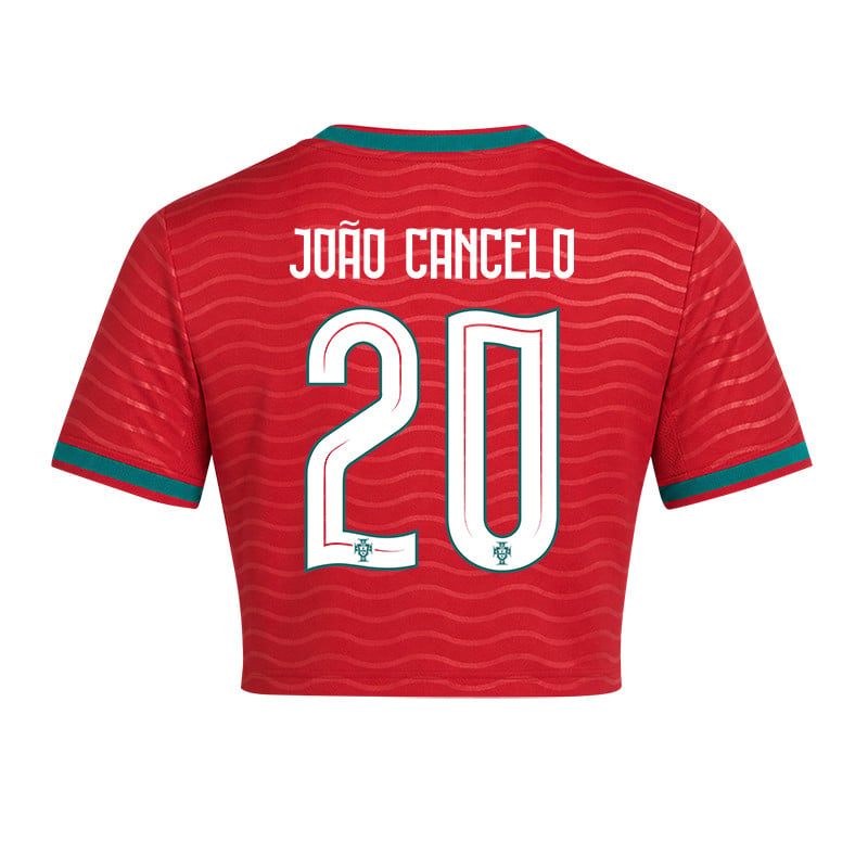 João Cancelo 20 Portugal 2026 Home Women's Cropped Jersey - Red