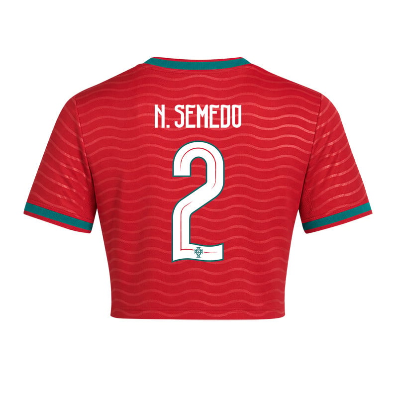 Nélson Semedo 2 Portugal 2026 Home Women's Cropped Jersey - Red