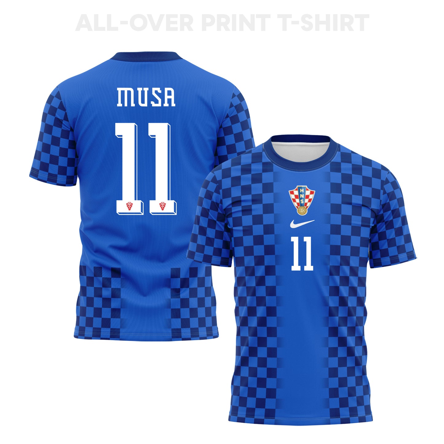 Petar Musa 11 Croatia 2026 Away 3D T-Shirt Fully Printed – Unisex, Blue