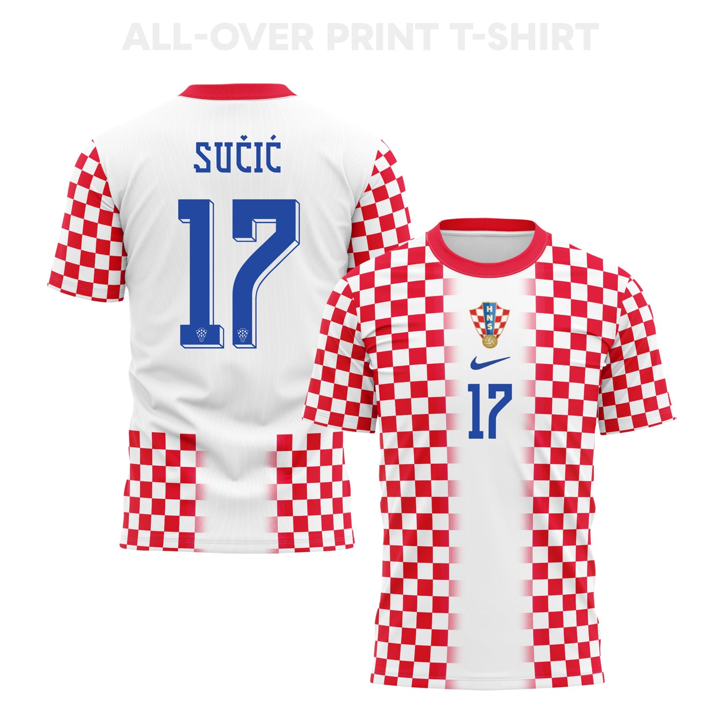 Petar Sučić 17 Croatia 2026 Home 3D T-Shirt Fully Printed – Unisex, White