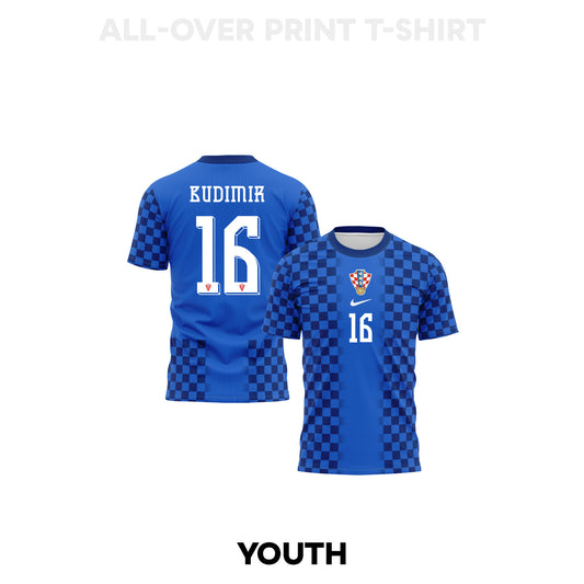Ante Budimir 16 Youth Croatia 2026 Away 3D T-shirt Fully Printed – Blue