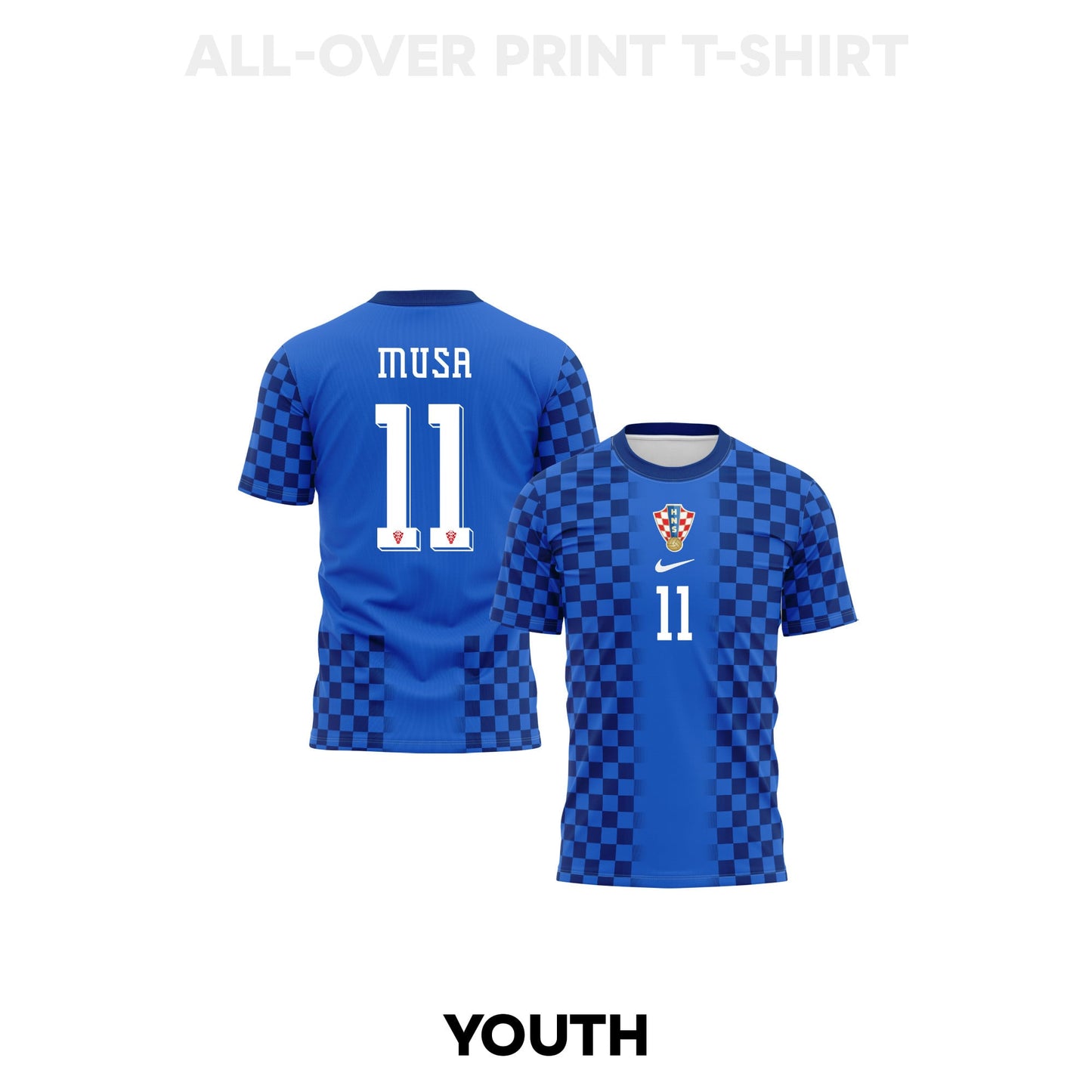 Petar Musa 11 Youth Croatia 2026 Away 3D T-shirt Fully Printed – Blue