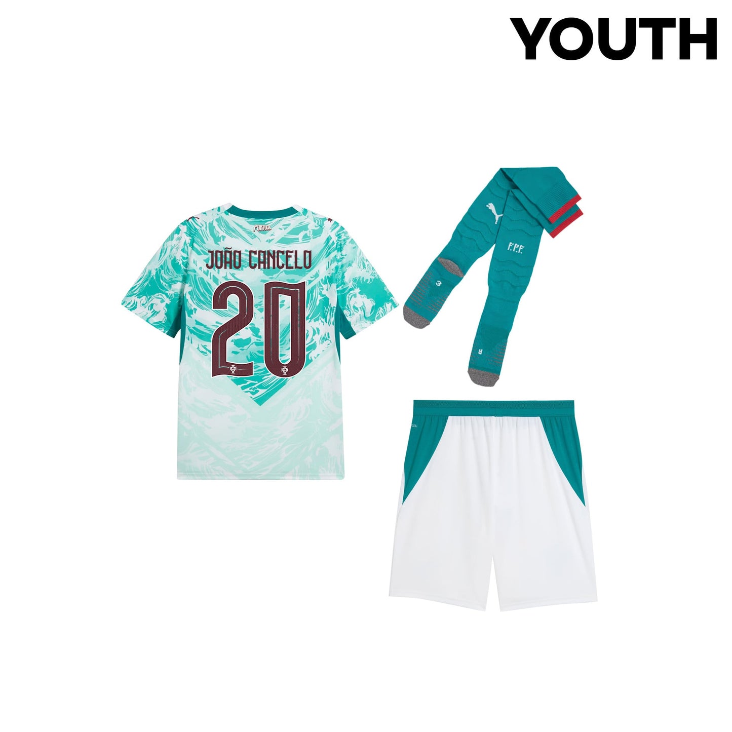 João Cancelo 20 Portugal 2026 YOUTH Away Kit Set – White