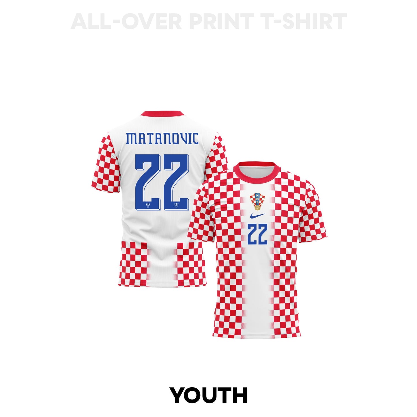 Igor Matanovic 22 Youth Croatia 2026 Home 3D T-shirt Fully Printed – White