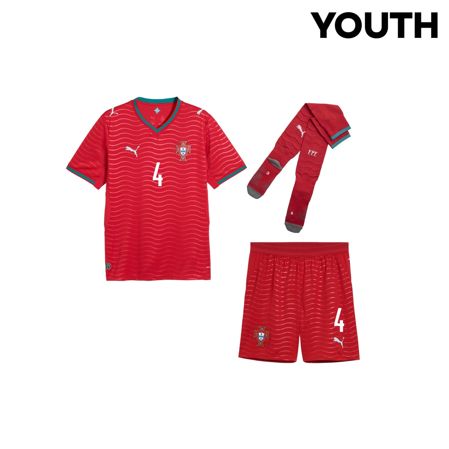 Rúben Dias 4 Portugal 2026 YOUTH Home Kit Set – Red