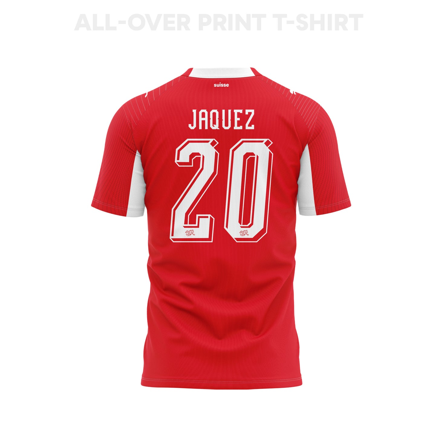 Luca Jaquez 20 Switzerland 2026 Home 3D T-Shirt Fully Printed – Unisex, Red