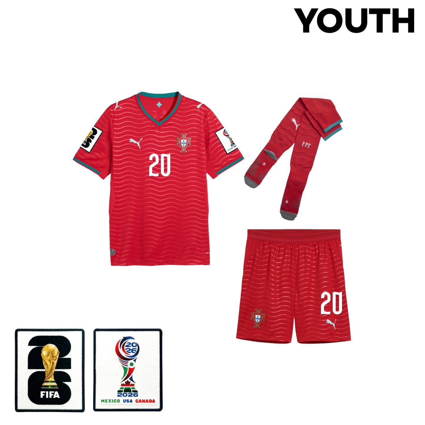 Francisco Conceição 20 Portugal 2026 YOUTH Home Kit Set – Red
