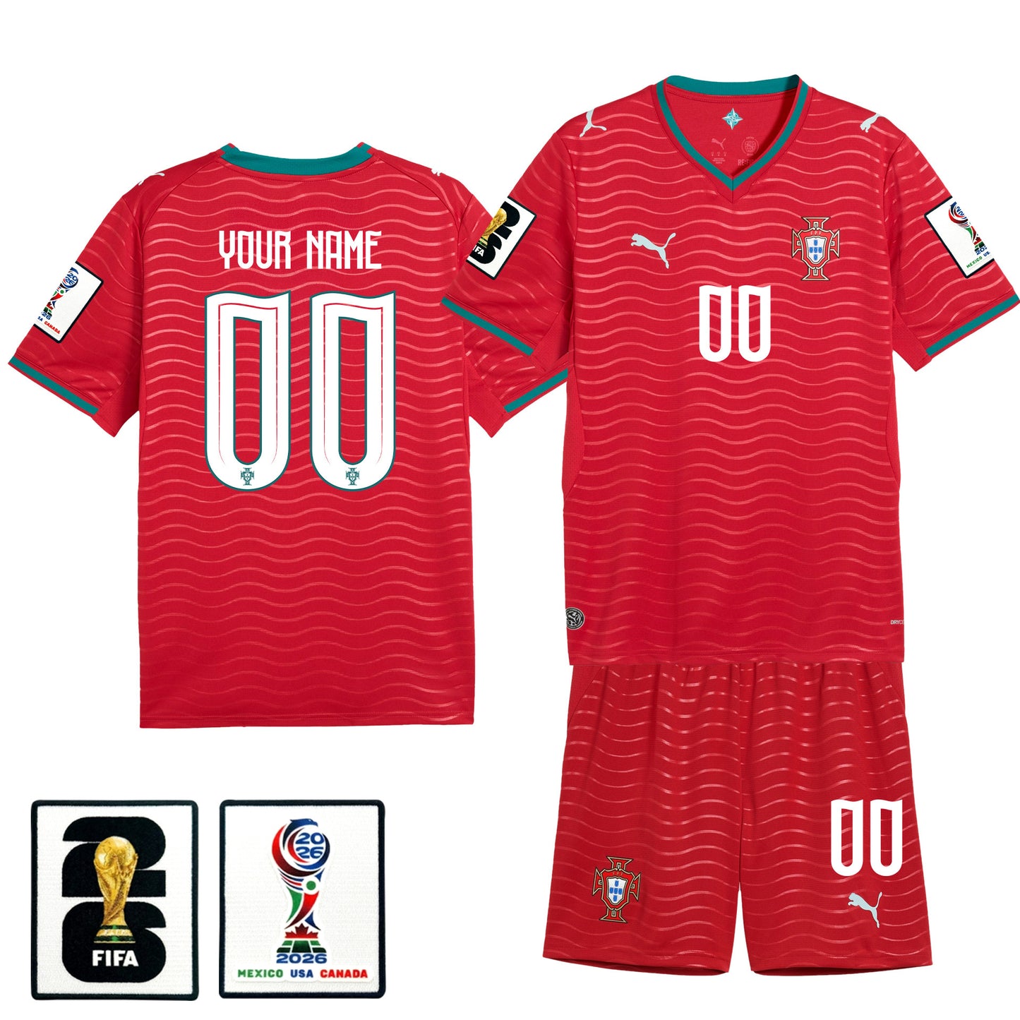 Portugal 2026 Home Men Jersey & Shorts Set – Personalized - Red