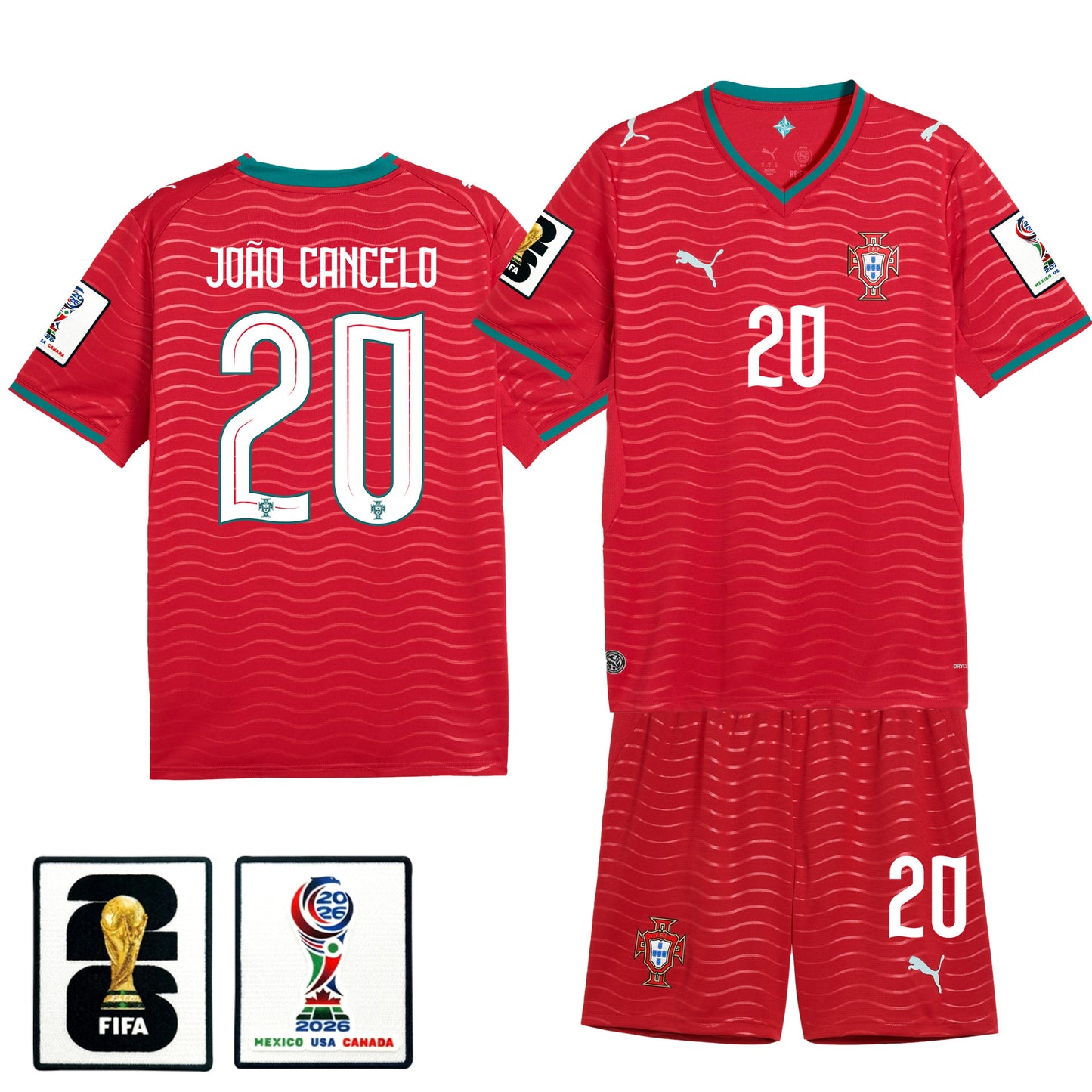João Cancelo 20 Portugal 2026 Home Men Jersey & Shorts Set – Red