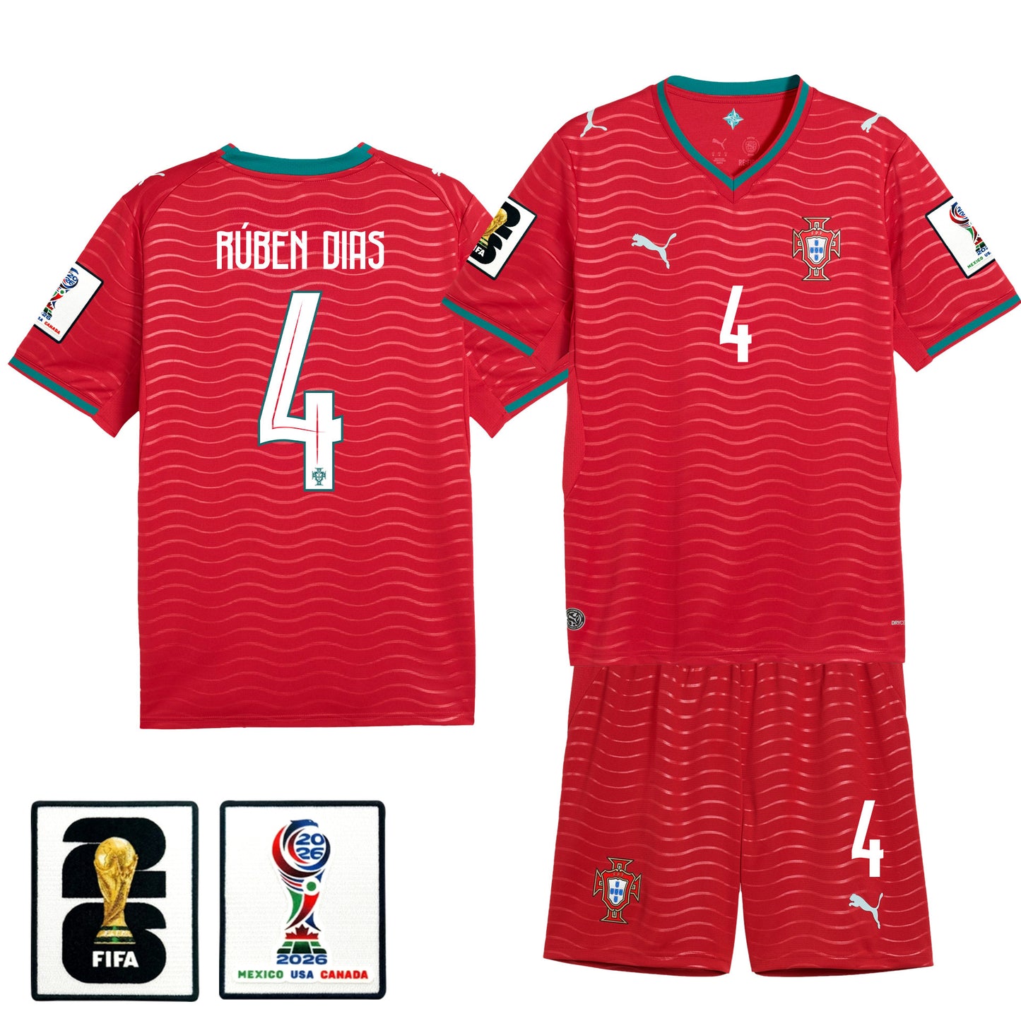 Rúben Dias 4 Portugal 2026 Home Men Jersey & Shorts Set – Red