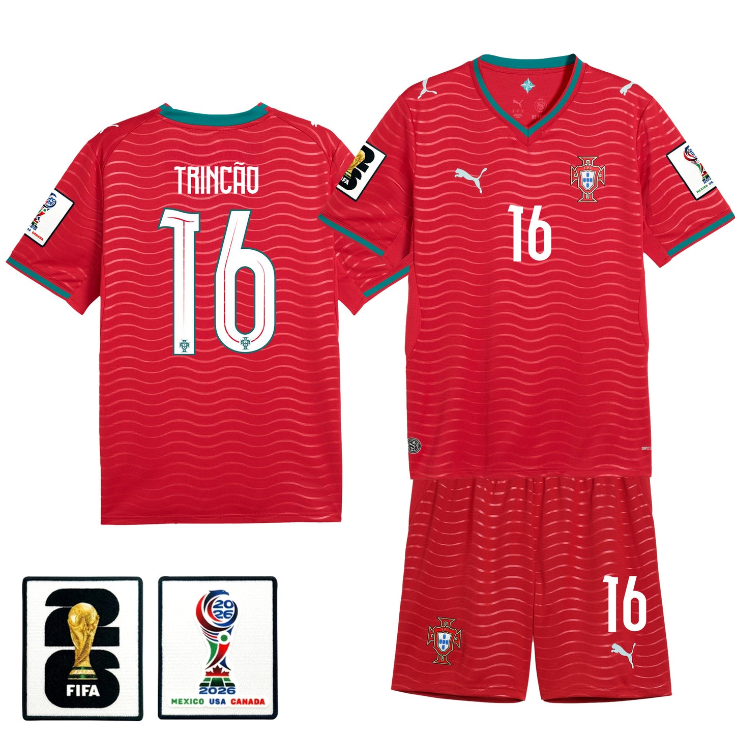 Francisco Trincão 16 Portugal 2026 Home Men Jersey & Shorts Set – Red