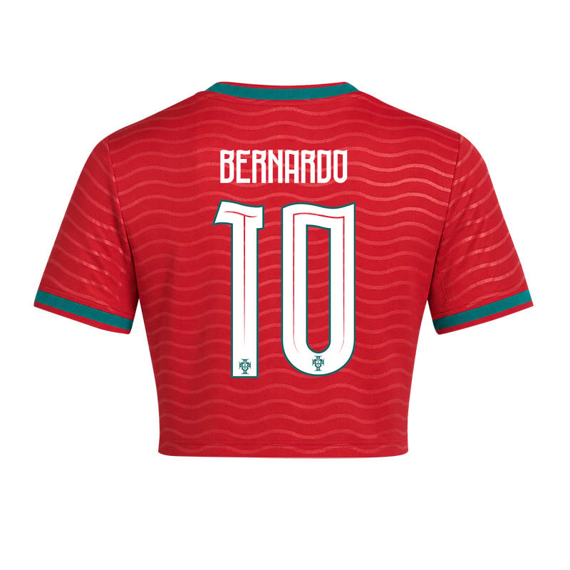 Bernardo Silva 10 Portugal 2026 Home Women's Cropped Jersey - Red