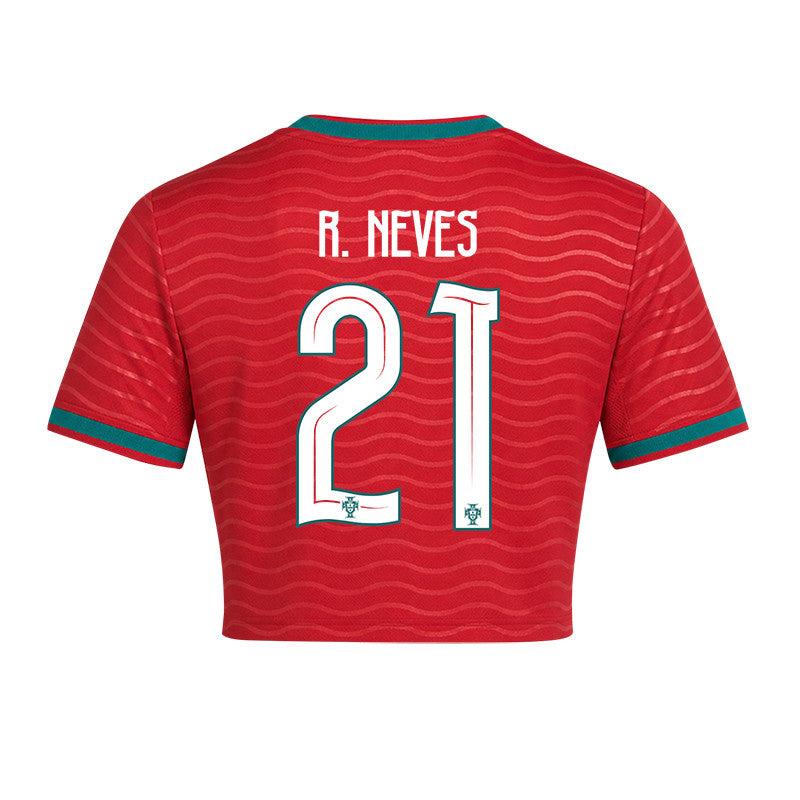 Rúben Neves 21 Portugal 2026 Home Women's Cropped Jersey - Red