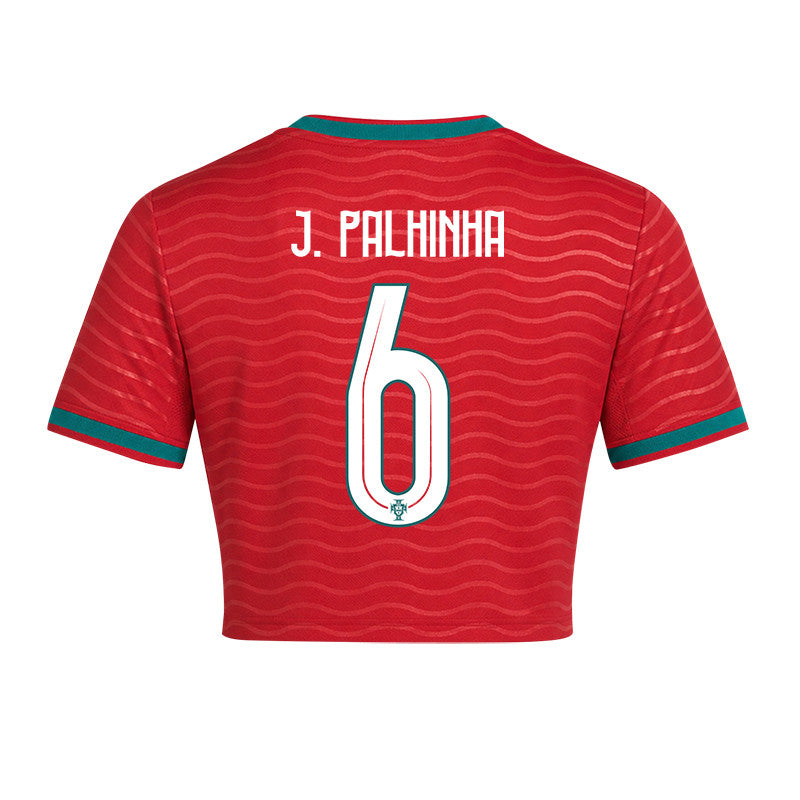 João Palhinha 6 Portugal 2026 Home Women's Cropped Jersey - Red